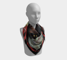 Load image into Gallery viewer, Horse in Red Barn Black Border by JVH Scarf
