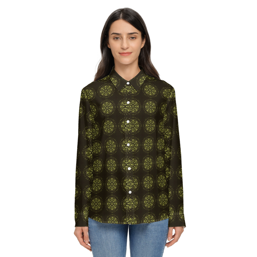 Women's Classic Long Sleeve Button-Up Shirt Forrest