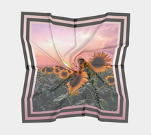 Load image into Gallery viewer, Sunflowers Pretty in Pink Sunset Charcoal Stripe
