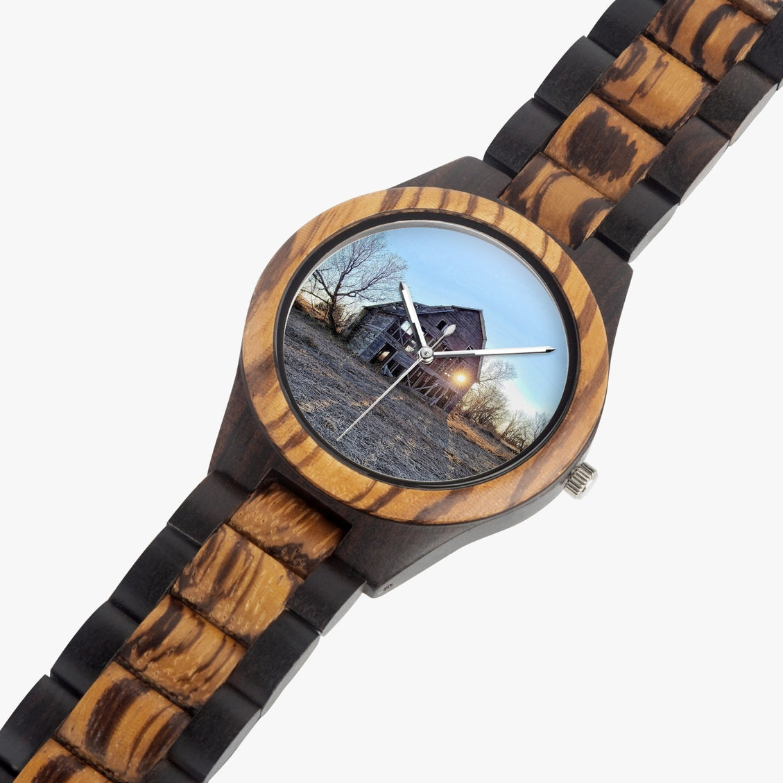 Wood Watch Indian Ebony Winking Barn by JVH
