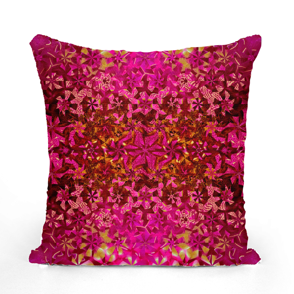 Orchids Sequin Cushion Cover
