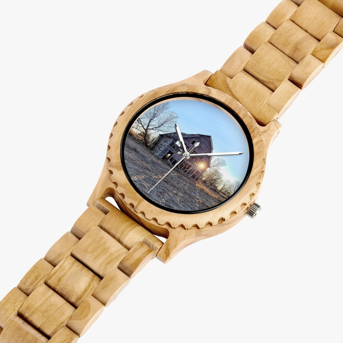 Wood Watch Italian Olive Winking Barn by JVH