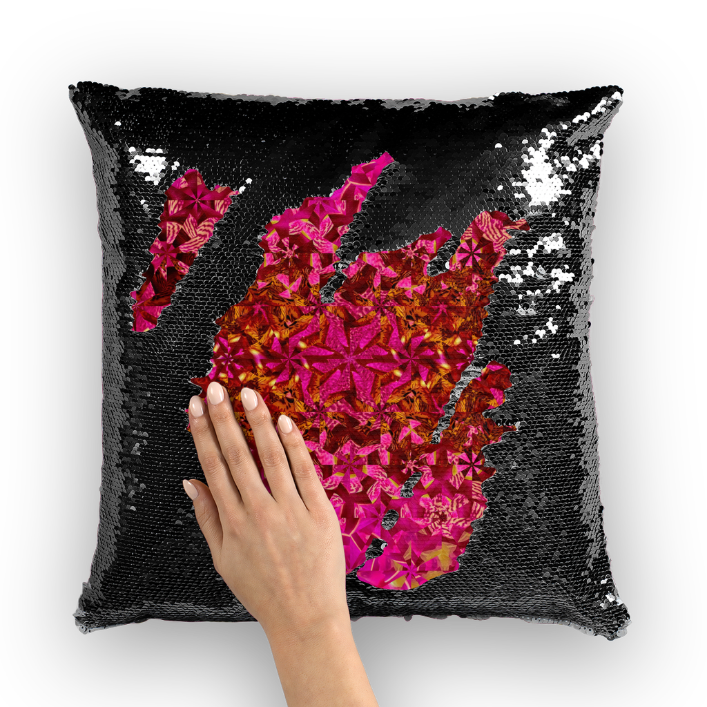 Orchids Sequin Cushion Cover