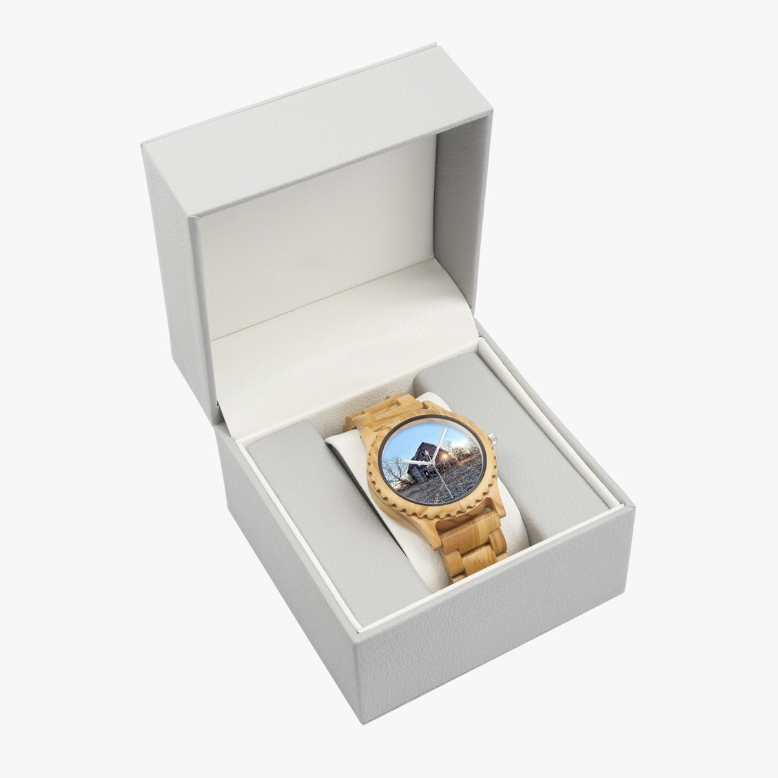 Wood Watch Italian Olive Winking Barn by JVH