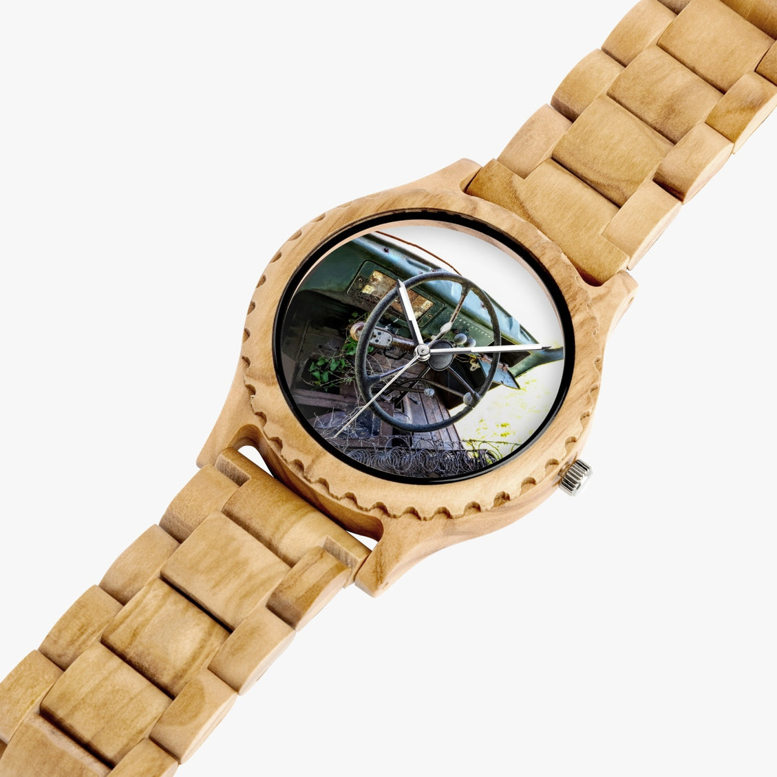 Wood Watch Italian Olive Green International Truck