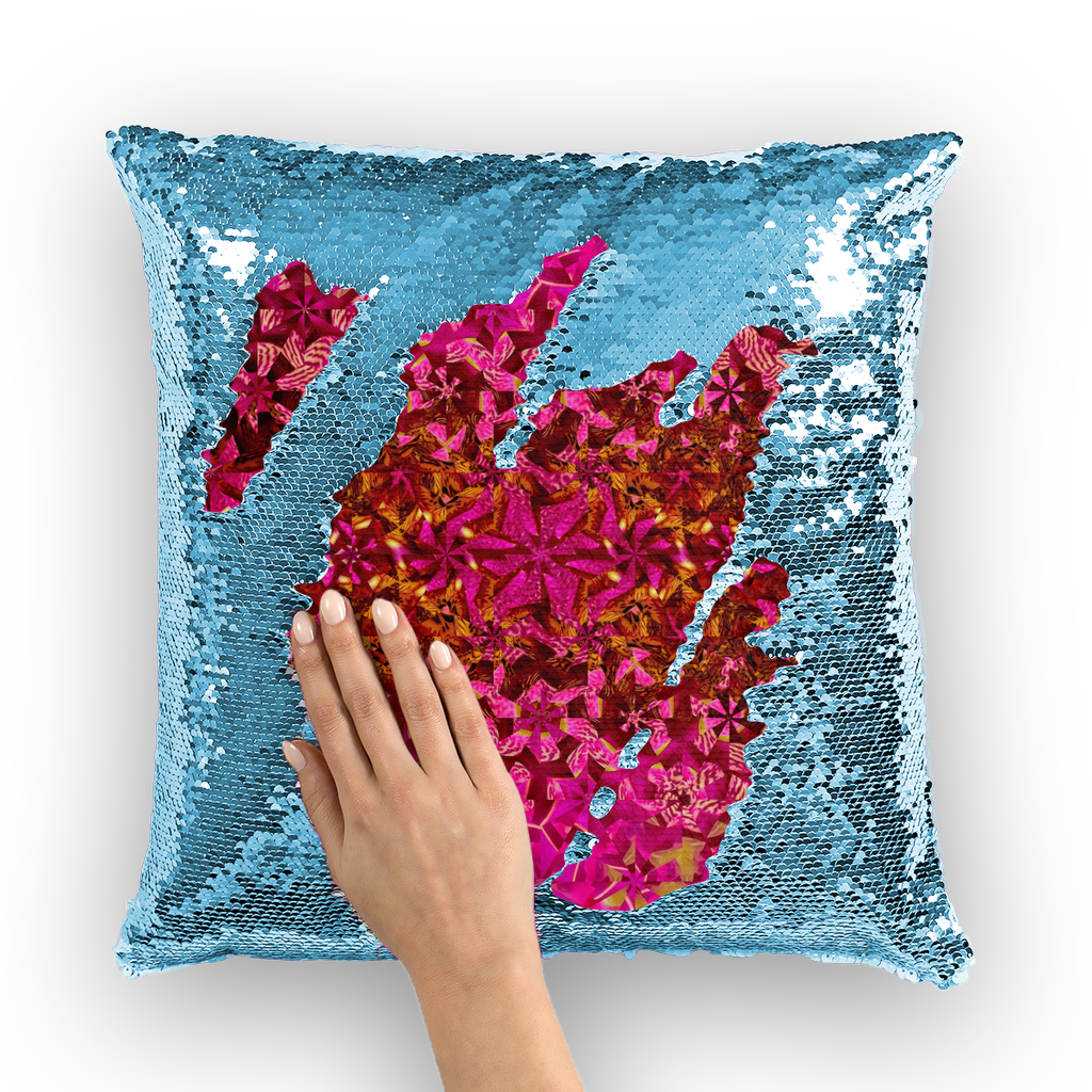 Orchids Sequin Cushion Cover