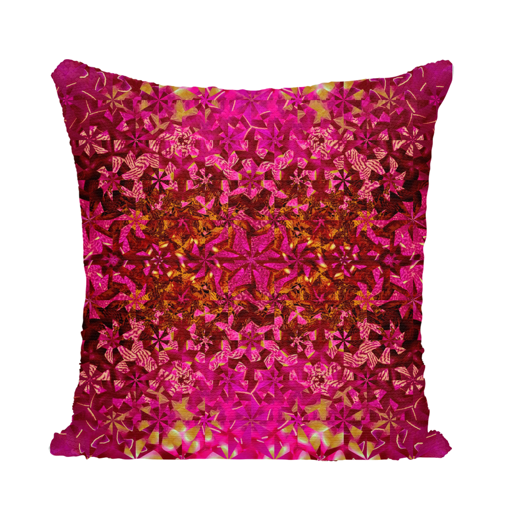 Orchids Sequin Cushion Cover